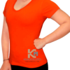 Cuello V Algodón Jersey  Naranja
