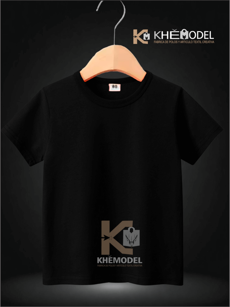 Polos Niños Negro 100% Algodón Reactivo Compactado