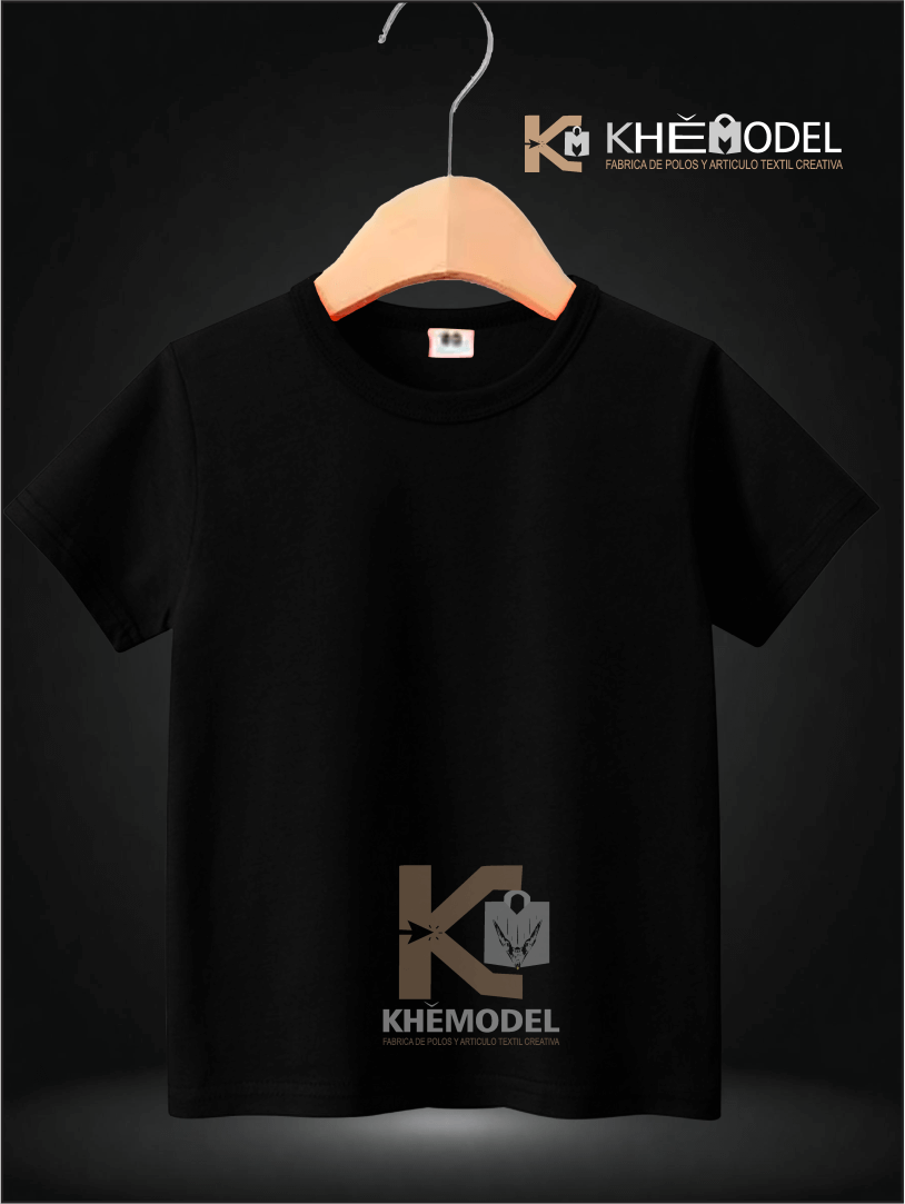 Polos Niños Negro 100% Algodón Reactivo Compactado